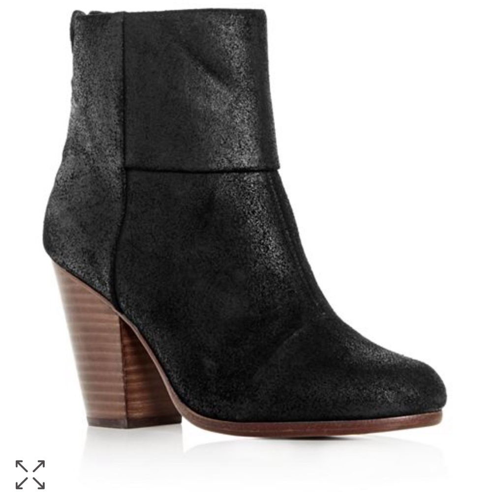 Classic Newbury Burnished Suede Block-Heel Booties